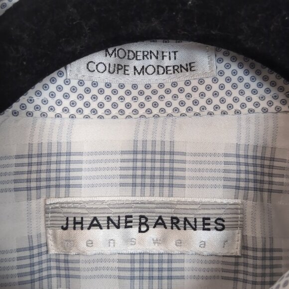 Jhane Barnes Button Down Shirt Checkered Plaid Cotton Flip Convertible Cuffs - Picture 7 of 11